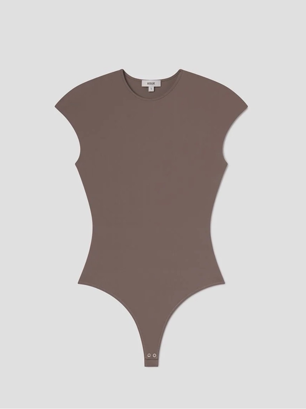 NWT AGOLDE Agata Cap Sleeve Bodysuit Deep Brown M $158